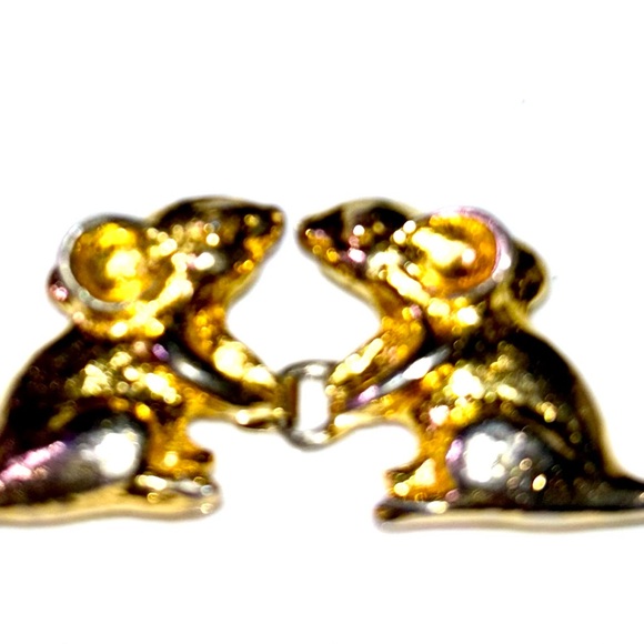 Twin JD AIMI 1974 Goldtone Mice Belt Buckle and Latch Visible Wear Fits - Picture 3 of 8